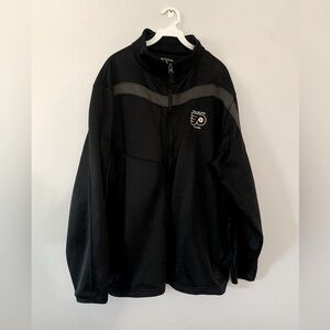 VTG NHL Philadelphia Flyers Full Zip Jacket Sweatshirt Black Gray Comfy Soft XL